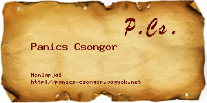 Panics Csongor névjegykártya